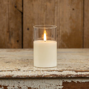 5" Clear Glass 3D Flame Candle