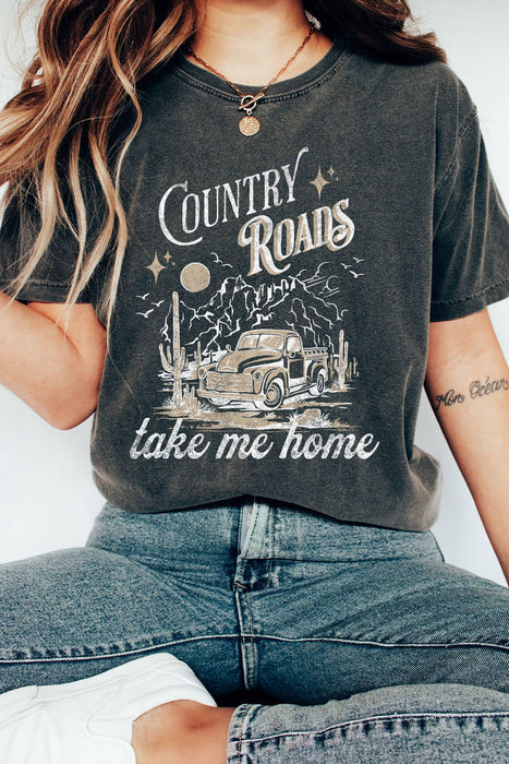 Country Roads Take Me Home Comfort Colors Tee