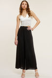 Black Wide Leg Smocked Pants