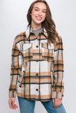 Camel Plaid Flannel Shacket