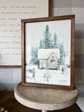 Large Winter House Scene | Christmas Wall Decor