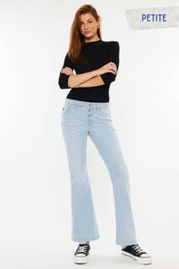 Petite Mid Rise Flare Jeans Kan Can