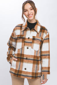 Clay Plaid Flannel Shacket