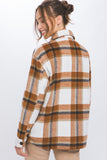 Clay Plaid Flannel Shacket