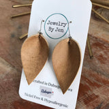 Weathered Tan Medium Pinched Earrings