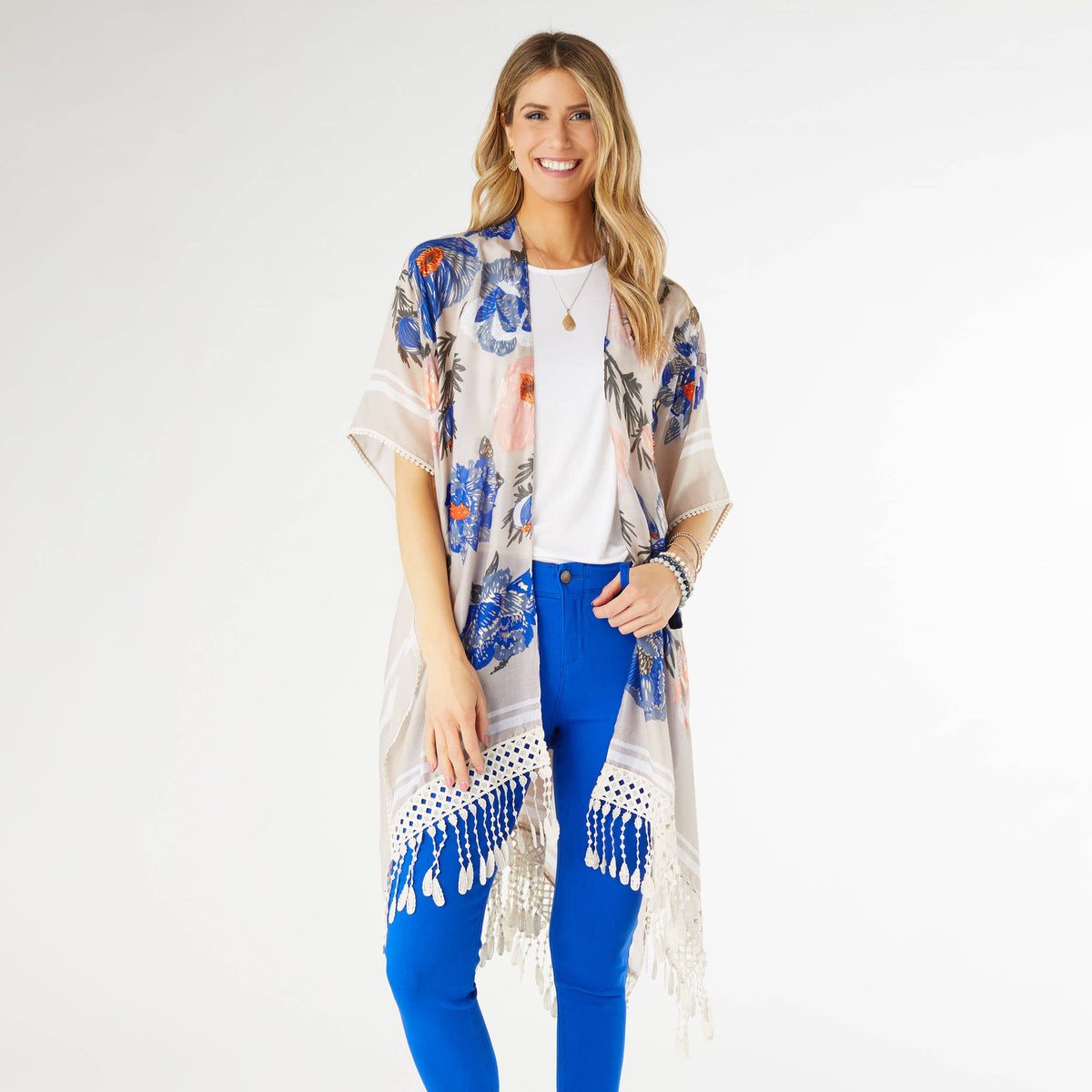 Kauai Floral Ruana with Crochet Trim – Hattie & Elsie