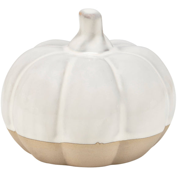 Medium Glazed Ceramic Pumpkin