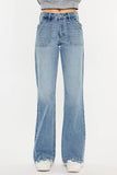 High Rise Flare Medium Wash Comfort Stretch