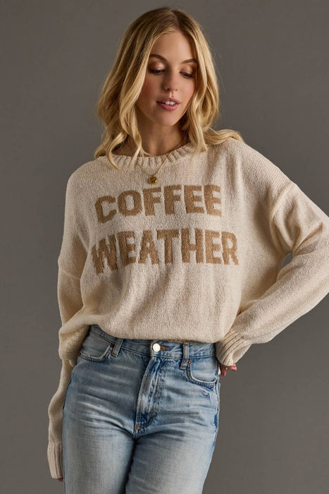 Ivory Coffee Weather Lightweight Sweater
