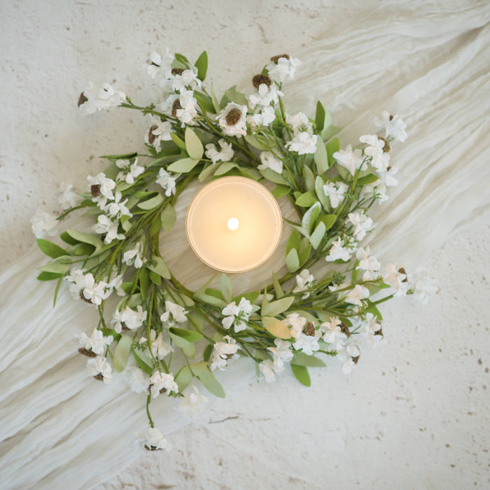 Cream Mini Daisy Candle Ring