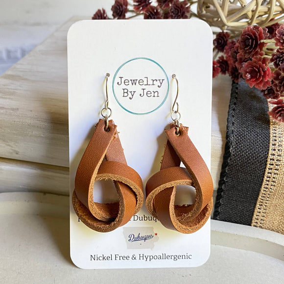 Cognac Knot Earrings