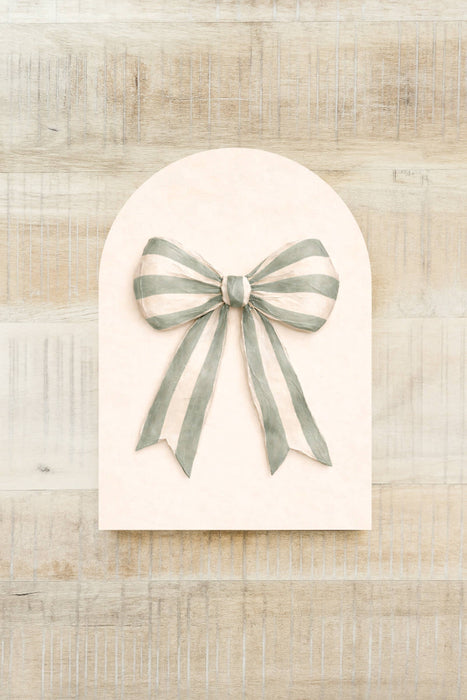 Sage Stripe Bow Arch w/ Base