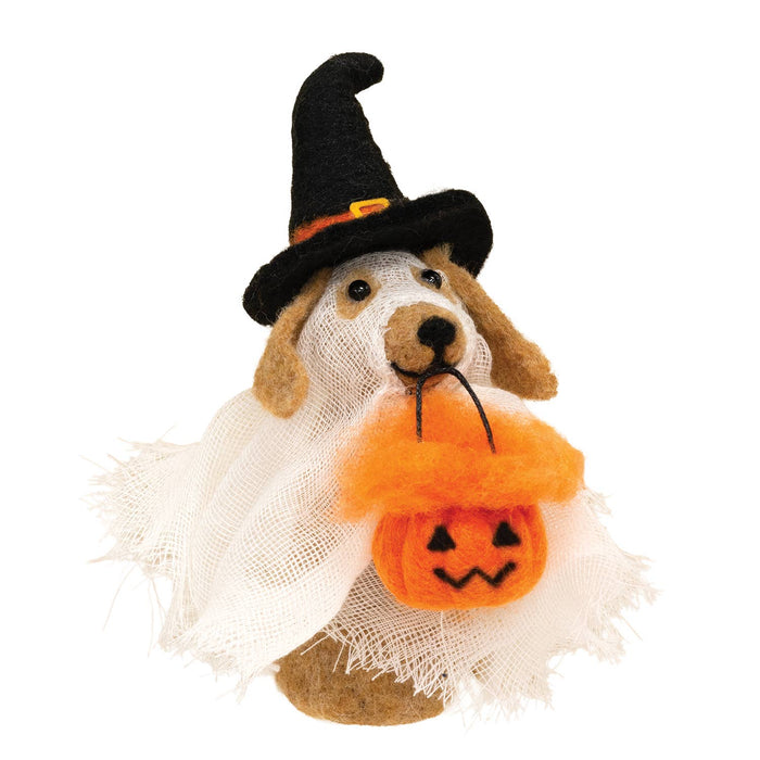 Ghost Dog Felted Ornament