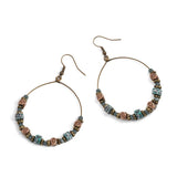 Patina Beaded Hoop Earrings