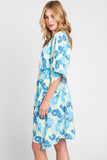 Serenity Flower Print Drawstring Kimono