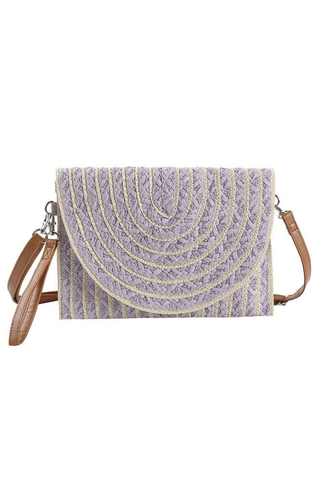 Georgia Striped Straw Crossbody/Clutch