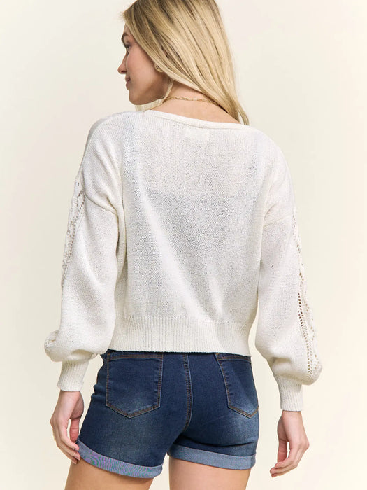 White Open Front Cardigan