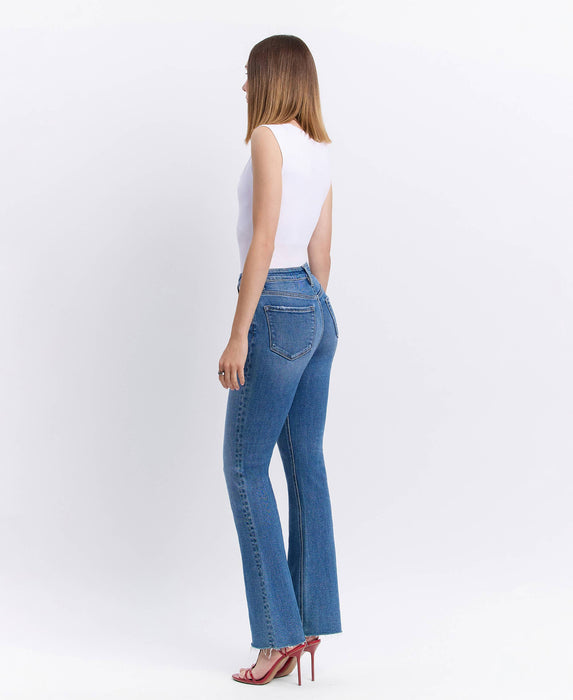 Lovervet High Rise Clean Cut Raw Hem Bootcut Jeans LV1607