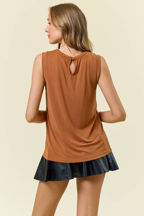 Clay Modal Jersey Braided Neck Tank