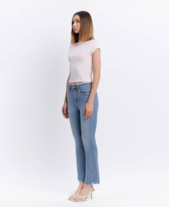 Lovervet High Rise Raw Hem Kick Flare Jeans LV1709