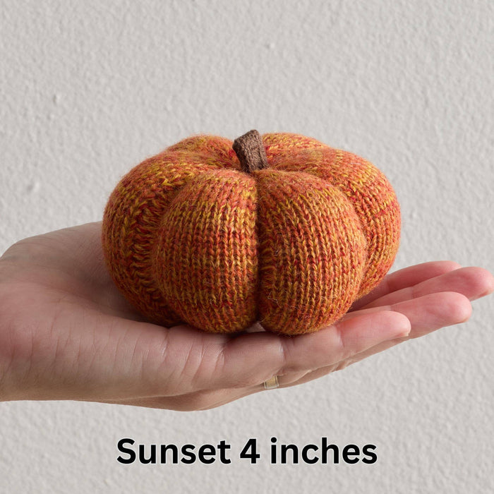 4" Cozy Knit Pumpkins
