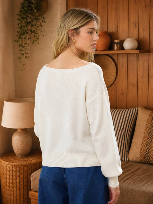 American Heart Puppy Jacquard Long Sleeve Sweater