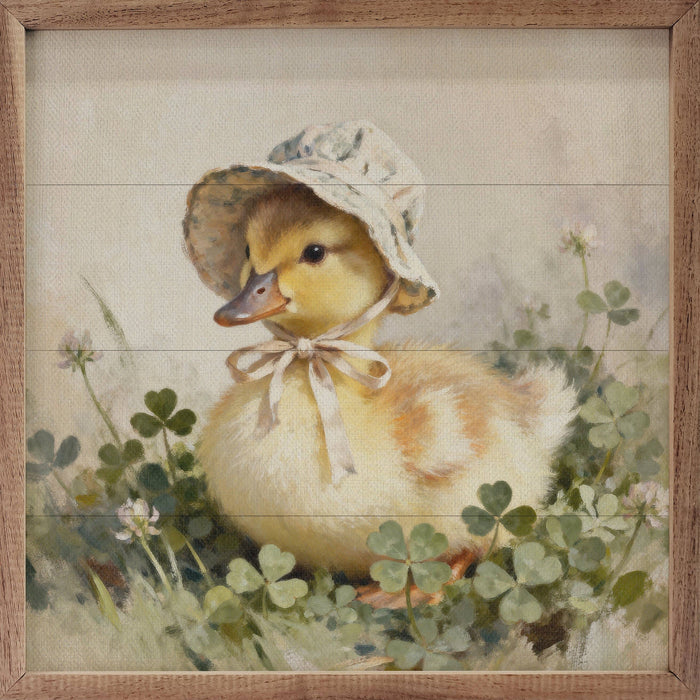 Duckling In Bonnet Framed Wall Art