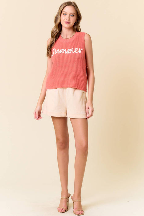 Summer Round Neck Sweater Tank Top