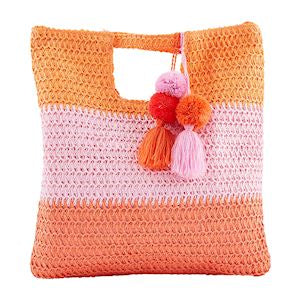 Pink Bright Straw Tote