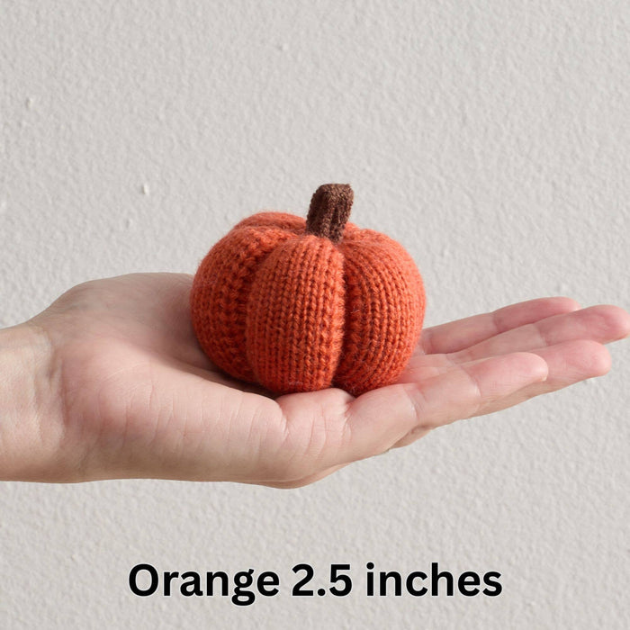 4" Cozy Knit Pumpkins