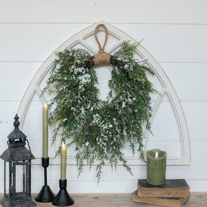 Snowy Cedar Hanging Wreath