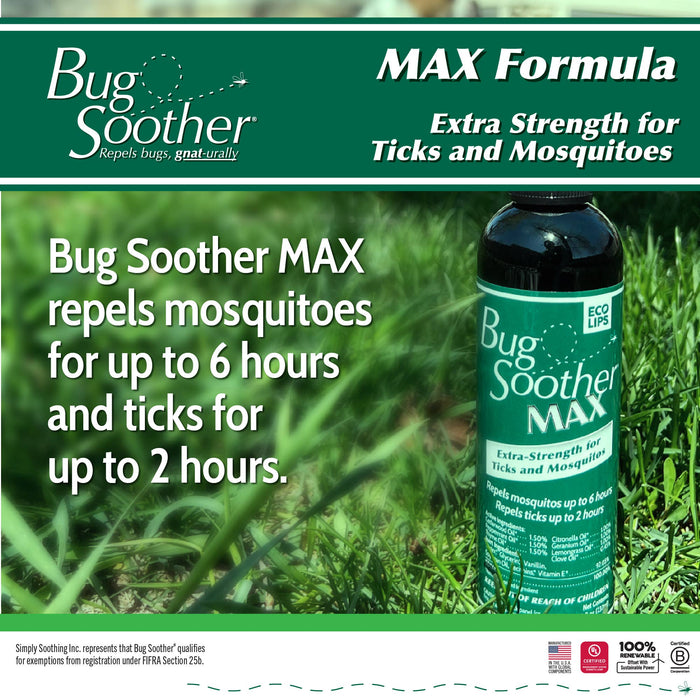 Bug Soother MAX Tick & Mosquito Repellent 8 oz.