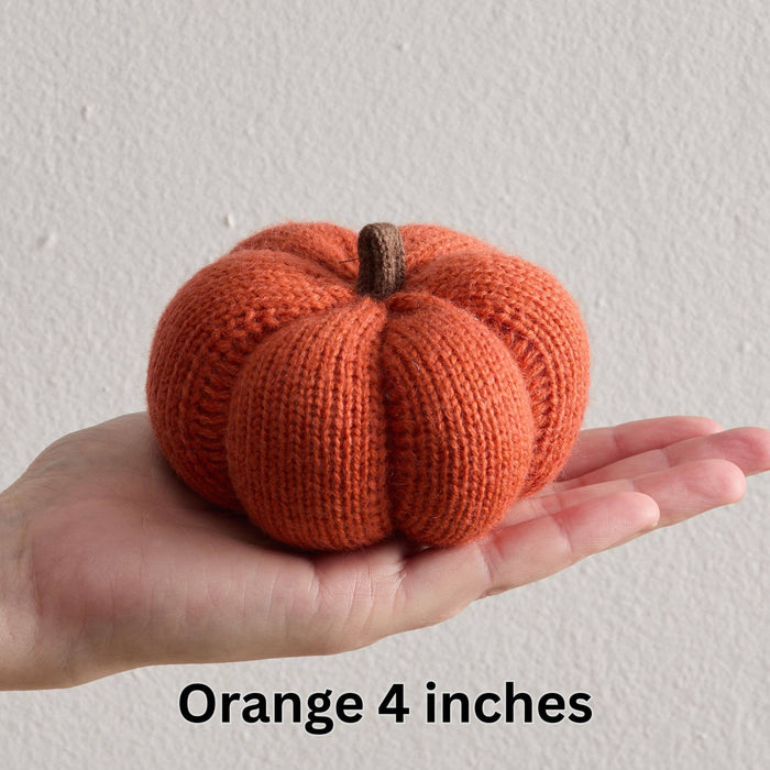 4" Cozy Knit Pumpkins
