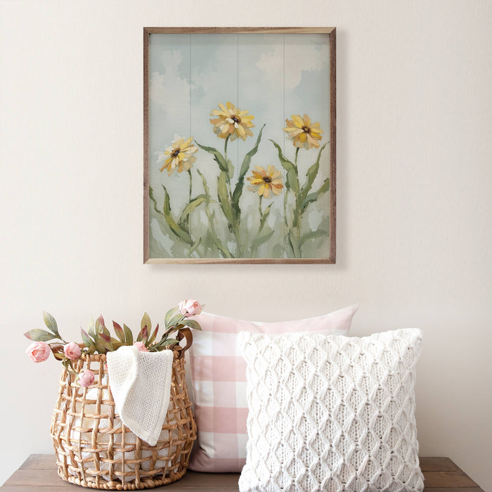 Yellow Field Of Flowers Framed Wall Art