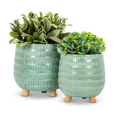 Green Rounded Planter 6.5" H