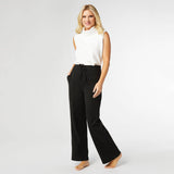 Black Smooth Wide Leg Pant