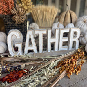 Gather Wood Sitter Sign