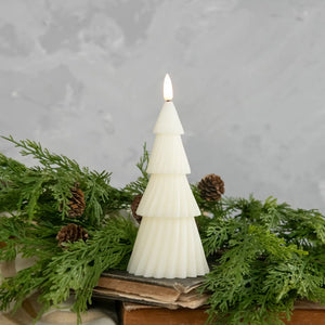 Cream Tree 3D Flame Candle