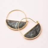 Stone Prism Hoop - Labradorite/Gold