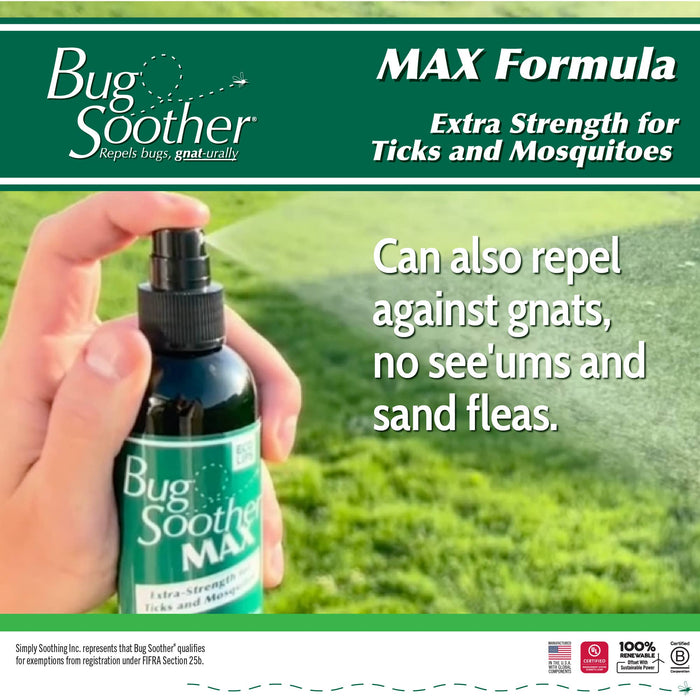Bug Soother MAX Tick & Mosquito Repellent 8 oz.