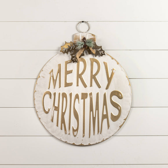 Gold & White Merry Christmas Sign STORE PICKUP ONLY