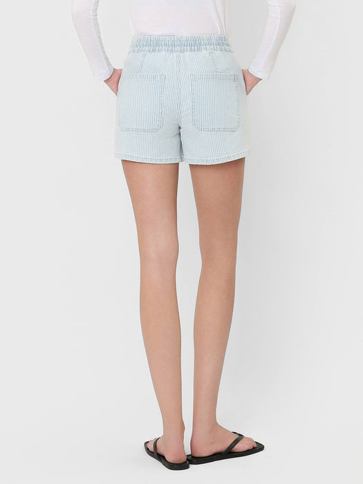High Rise Elastic WB Drawstring Striped Shorts