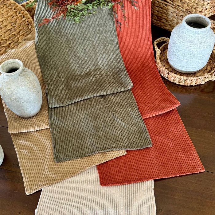 Tan Corduroy Table Runner