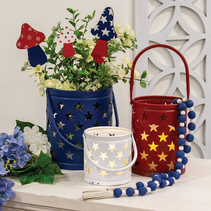 Red White Blue Star Americana Lanterns