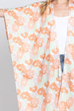 Serenity Flower Print Drawstring Kimono