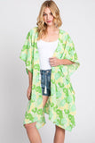 Serenity Flower Print Drawstring Kimono
