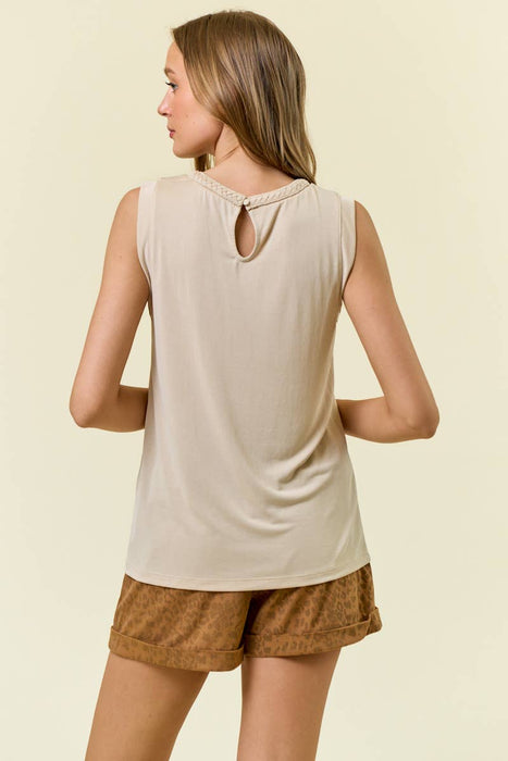 Oat Modal Jersey Braided Neck Tank