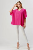 Hot Pink Oversized Tunic Top