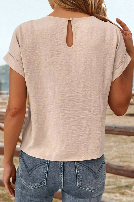Knot Front Crinkled Blouse | S-XL