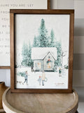 Large Winter House Scene | Christmas Wall Decor